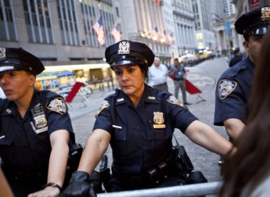 NYPD officers at the Occupy Wall Street protests.