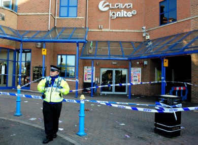 Police at the Lava & Ignite nightclub today.