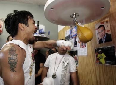 Marquez prepares for his fight with Pacquiao.
