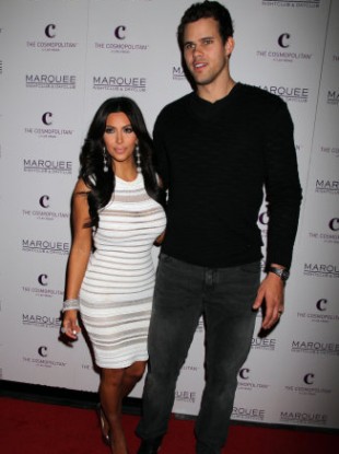 Kim Kardashian and Kris Humphries pictured at Kardashian's birthday party last week