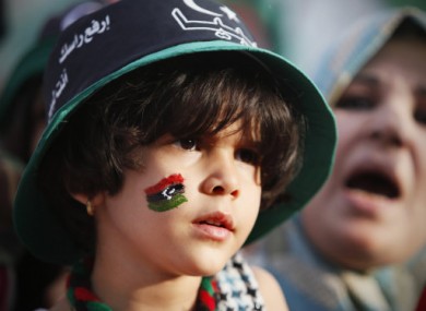 A young girl looks on during Libya's liberation celebrations in Tripoli late last month.