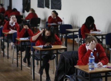 Junior Cert students in Dublin sitting their English exam last year.
