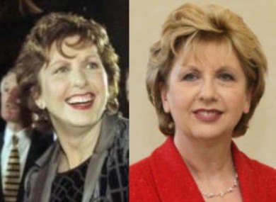 Mary McAleese in 1997 and in 2011