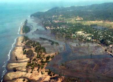 Tsunami-stricken areas near the coastal outskirts of Banda Aceh, 2004