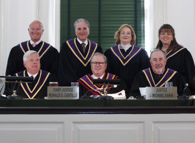 Judge J Michael Eakin is pictured at them lower far left