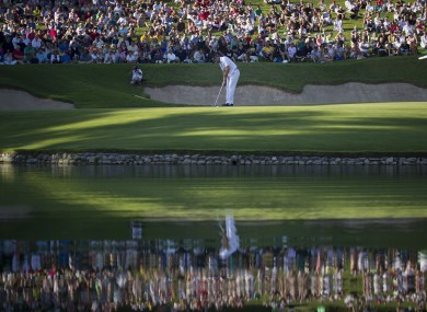 Sergio Garcia putts on the 17th hole during the final round of the Andalucia Masters at Valderrama.