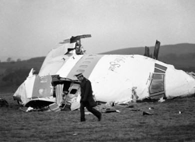 22 December 1988 photo of part of the Pan Am plane involved in the Lockerbie bombing.