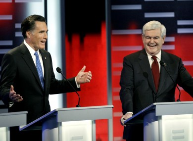 Republican presidential candidates Mitt Romney and Newt Gingrich