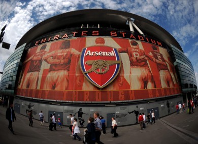 Emirates Stadium: no game on Monday.