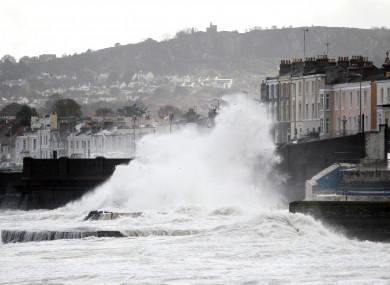 File picture of high waves at Dun Laoghaire in Dublin