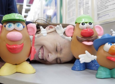 No, really. This is science. Deirdre Harford (17) sets up her project, 'A Search for Genes Associated with Drought Resistance in Potatoes', at the Young Scientist exhibition.
