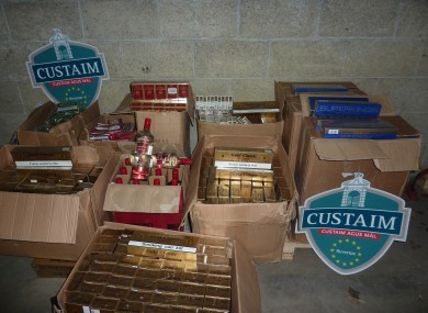 Some of the items sezied by the Revenue's Customs officers on Friday.