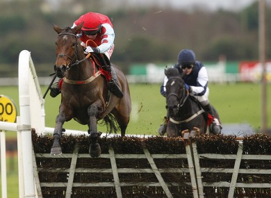 Voler La Vedette ridden by jockey Andrew Lynch jumps the last to win the Bar One Racing Hatton's Grace Hurdle last month.