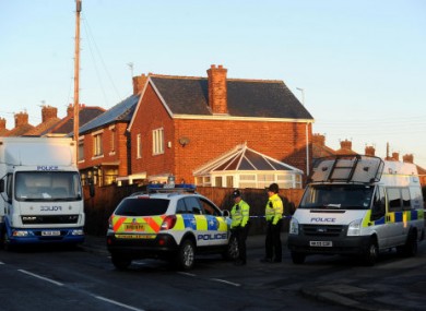 Police at the scene of the shootings at Peterlee, Durham on New Year's Day.