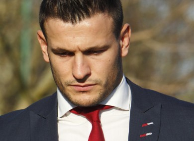 Danny Care leaving Southampton Magistrates' Court this morning.