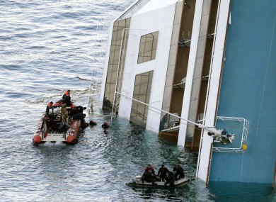 Italian naval divers continue to search the Costa Concordia for survivors today.