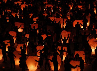 Hundreds of people release