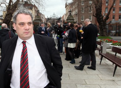 Aengus Ó Snodaigh after speaking to the media about 'Inkgate' earlier today.