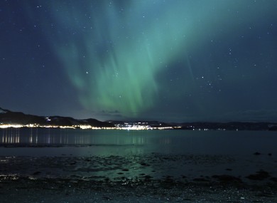 The aurora borealis, or Northern Lights, are seen near the city of Trondheim, Norway Tuesday January 23, 2012