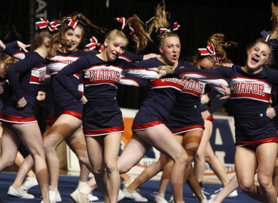 The St Viator high school team competes in the Illinois state cheerleading finals in Bloomington