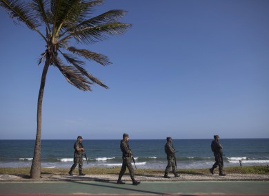 Brazilian soldiers patrol in the Bahian capital Salvador.