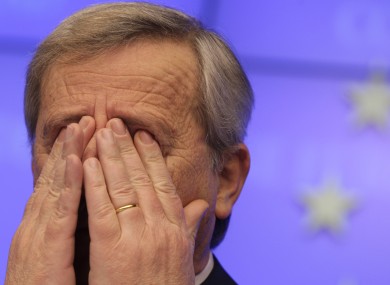 President of the Eurogroup Jean-Claude Juncker during a press conference earlier today to announce the bailout for Greece