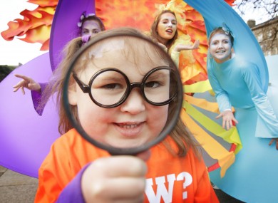 Emily Parkes, aged 5, helps launch this year's St Patrick's Festival in Dublin.
