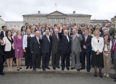 New senators take part in an official photocall for the first meeting of the 24th Seanad.