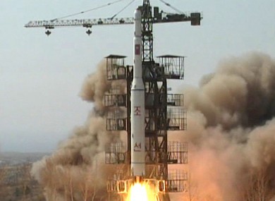 In this April 5, 2009 image made from KRT video, a rocket is lifted off from its launch pad in Musudan-ri, North Korea