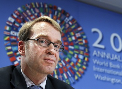 Bundesbank president Jens Weidmann: Germany's central bank won't accept Irish government bonds as collateral from May 1.