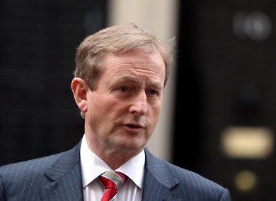 Enda Kenny speaking outside Downing Street after a meeting in January