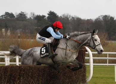 Ruby Walsh with Quel Esprit jumps the last to win the Hennessy Gold Cup.