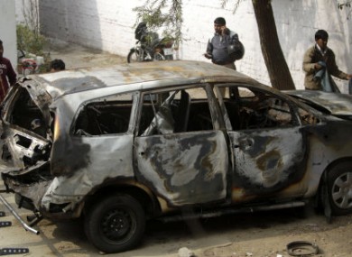 The Israeli vehicle damaged in last month's attack.
