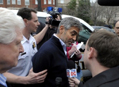 Clooney being arrested yesterday.