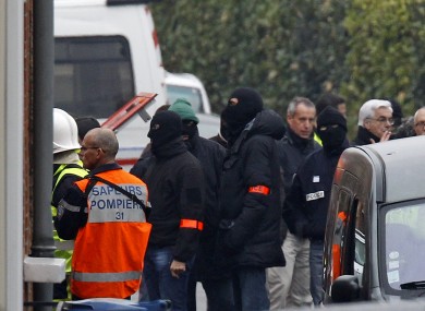 Police at the scene of the stand-off in Toulouse