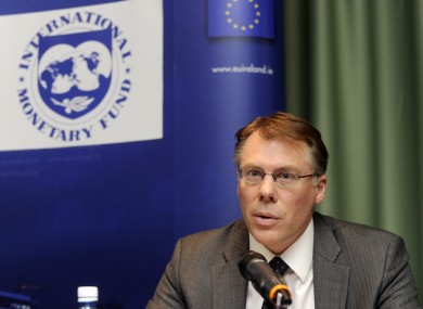The IMF's Craig Beaumont at a press conference in Dublin in January. The IMF has warned that the Irish economy faces larger problems than first thought.