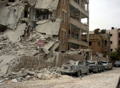 Syrian state media image of the explosion site in Idlib.