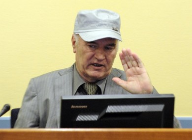 Ratko Mladic at a Hague hearing in June 2011.