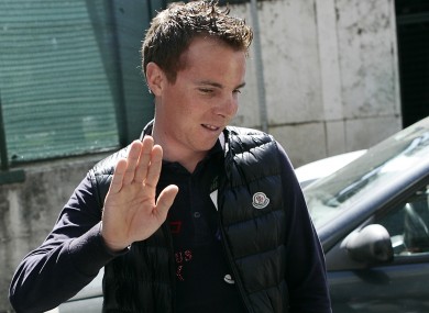 Ricco leaves the Italian Olympic Committee headquarters.