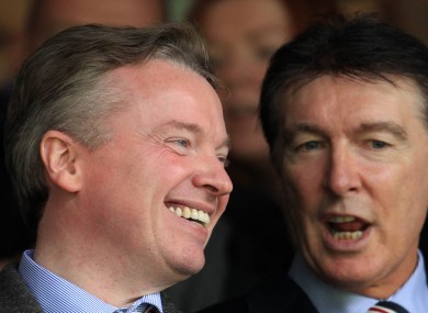 All smiles: Whyte (L) with Gordon Smith, the club's director of football.