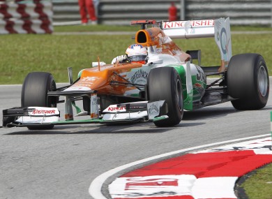 Force India Formula One driver Paul di Resta during practise for the Malaysian Grand Prix earlier this year.