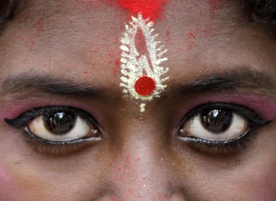 A young Hindu girl dressed as