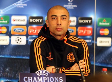 Chelsea manager Roberto Di Matteo.