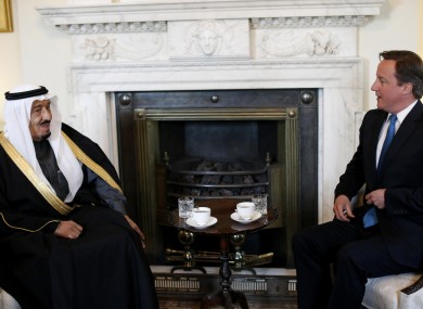 British PM David Cameron meets with Saudi Arabia's Defence Minister earlier this week