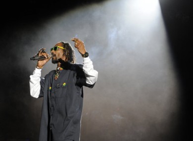 Snoop Dogg onstage at Coachella last night.