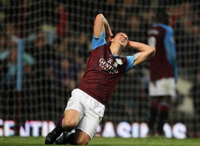 Stephen Warnock shows his frustration.