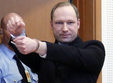 Anders Behring Breivik in court in February