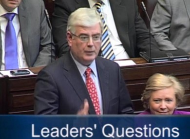 Eamon Gilmore in the Dáil this morning