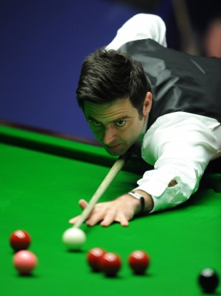 Ronnie O'Sullivan at the table during the final of the World Snooker Championships at the Crucible Theatre.