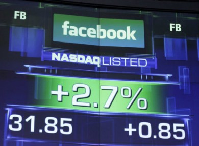 The pre-market price for Facebook shares shown in New York this morning.